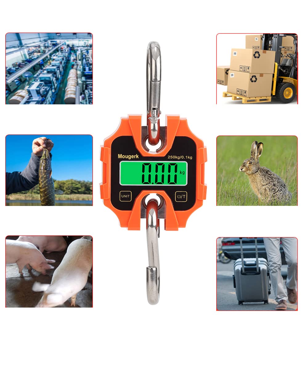 Digital Hanging Scales Portable Heavy Duty Crane Scale 250 kg 500 lb 2 AAA Batteries(Not Included)