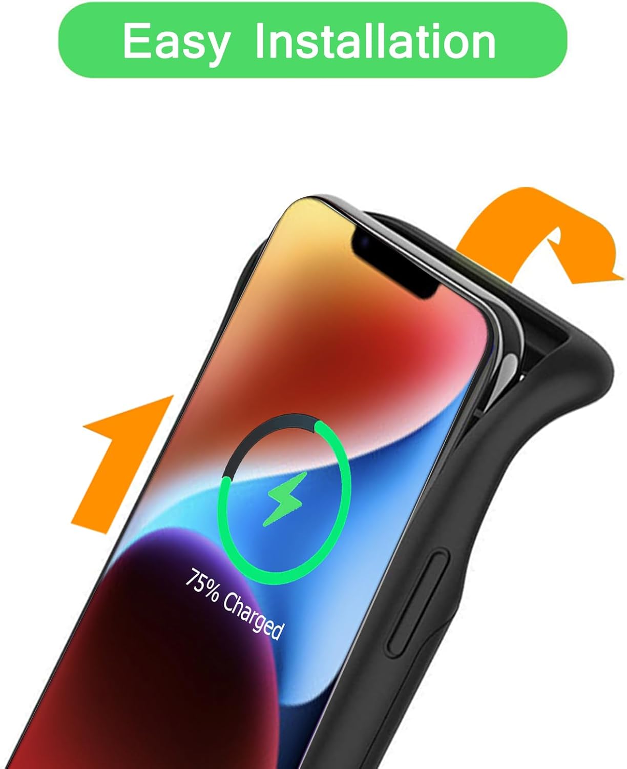 Wireless Charging Case for iPhone 14, 10000mAh High Capacity Portable Rechargeable Protective Battery Case Wireless Charging Compatible with iPhone 14 (6.1 inch) Extended Battery Charger Case (Black)