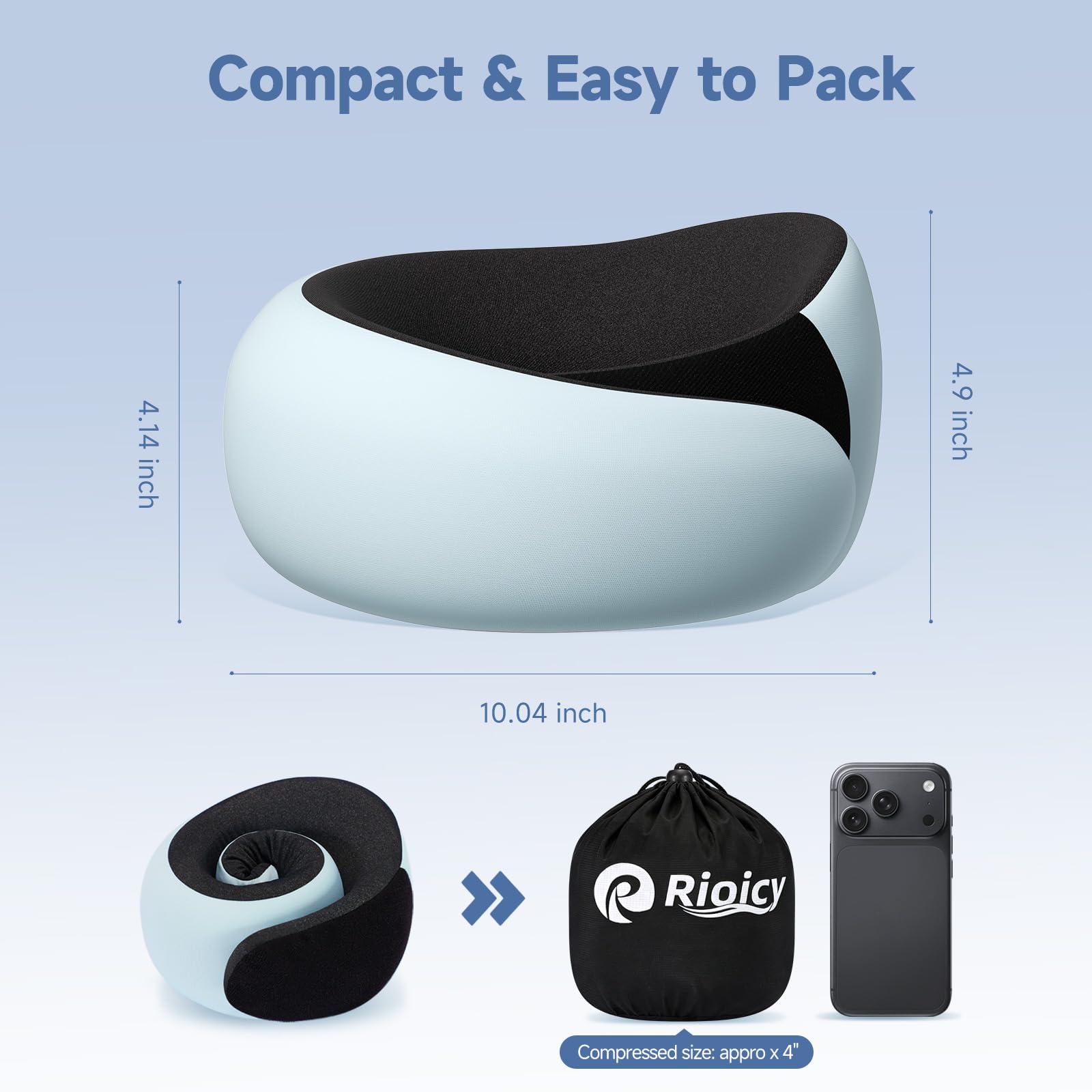 Travel Pillow for Airplanes, Memory Foam Airplane Neck Pillow for Train
