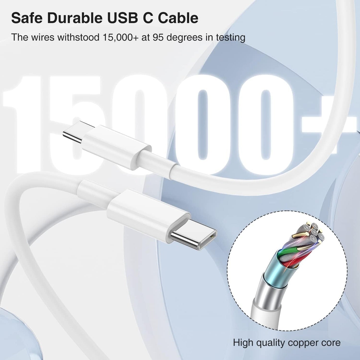 10ft iPhone 17 16 15 Charger, 2Pack 45W USB C Fast Charging Block and Long Type C to C Cable Cord,Wall Plug Adapter Cube Brick for Apple iPhone 17 Pro Max/17 Air/16e/16 Pro/15 Plus/iPad,Samsung Galaxy