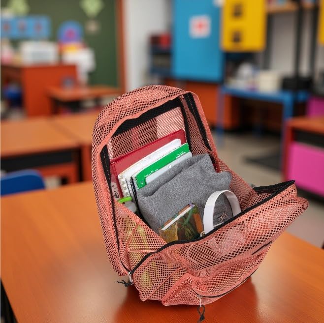 Summit Ridge Mesh Backpacks for Kids, Adults, School, Beach, and Travel, Colorful Transparent Mesh Backpacks with Padded Straps Large