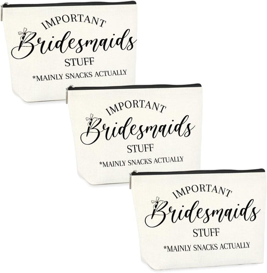 3PCS Wedding Mrs Bridal Shower Gifts Engagement Gifts for Couples Bridal Shower Gifts Wedding Makeup Bag Cosmetic Bag for Women Female Lady Friend Coworker Fiance Gifts Bachelorette Gifts for Bride