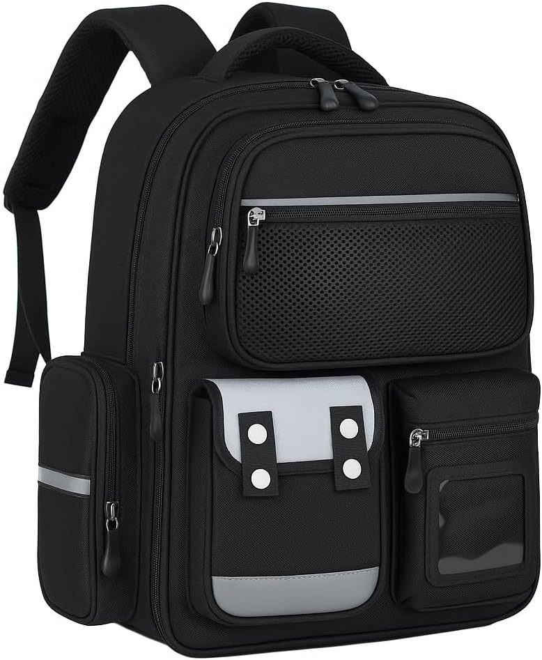 Kids Backpack for Kids, Lightweight Waterproof Black Backpack for School, Kindergarten Elementary School Kids Students Girls and Boys Backpack