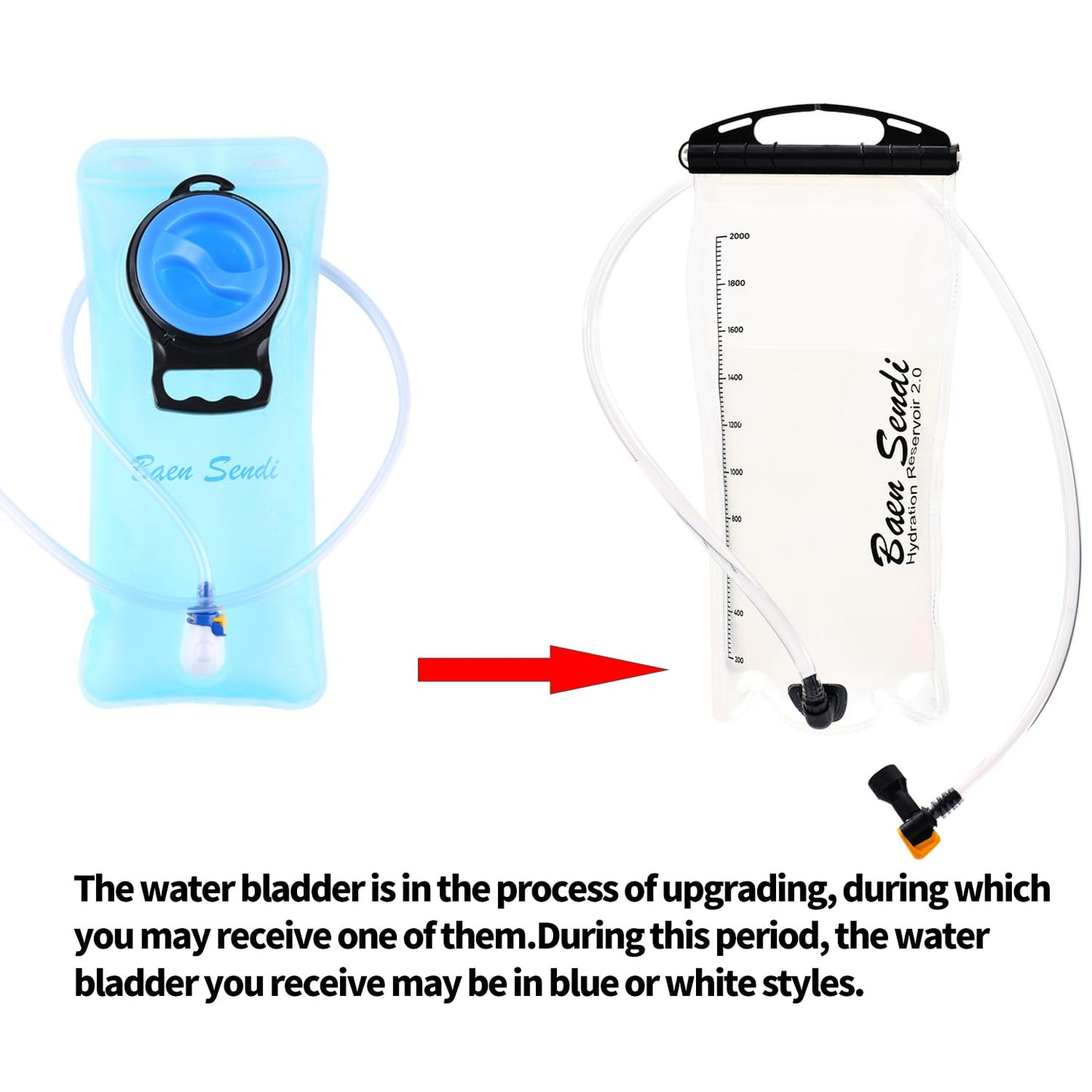Baen Sendi 2 Pack Hydration Pack with 2L Backpack Water Bladder - Great for Outdoor Sports of
