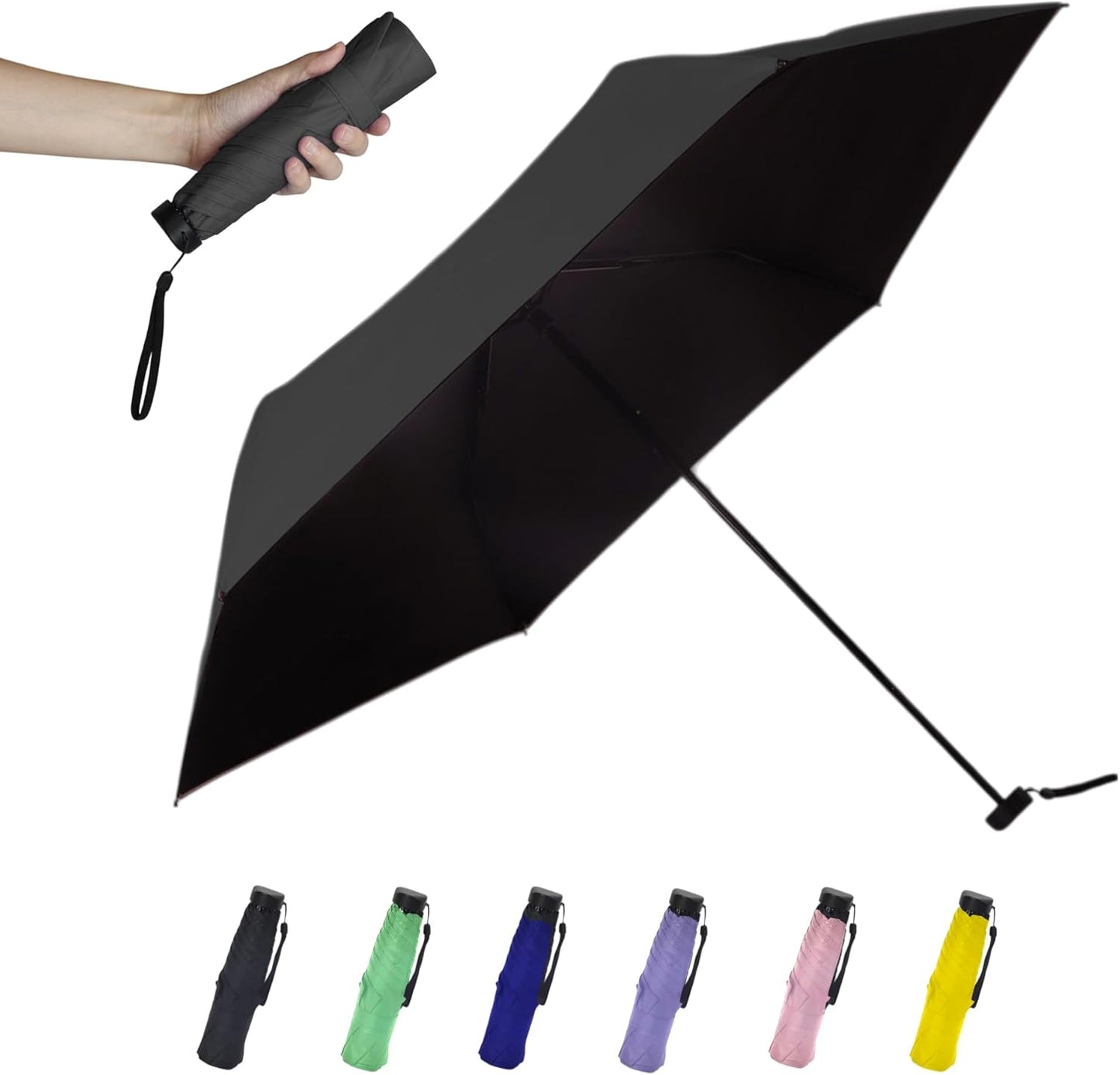 SoulRain 42" Travel Sun & rain Umbrella, Lightweight Windproof Umbrella, Portable Lightweight Compact Parasol with 99% UV Protection for women and men