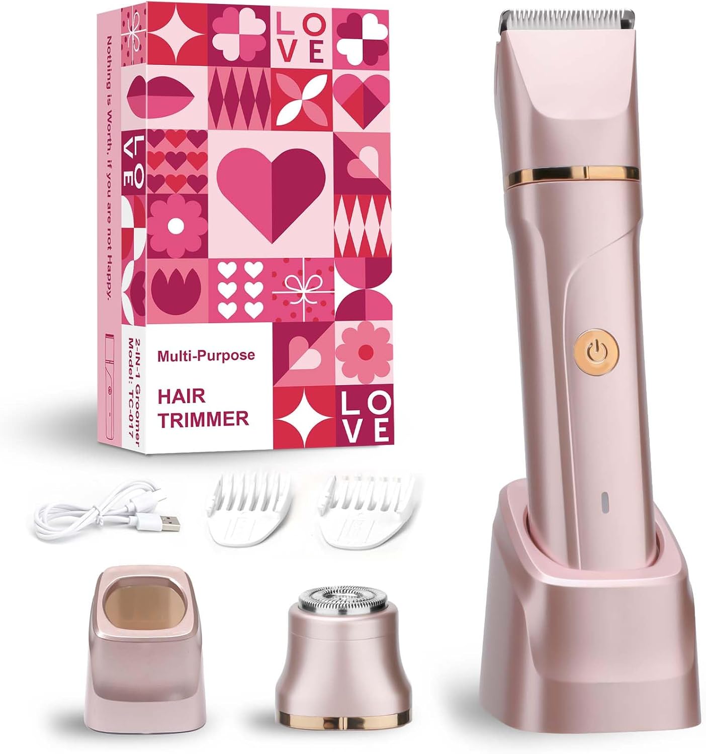 Bikini Trimmer for Women - Flawless Electric Razors for Women for Facial Hair, Pubic Hair & Legs, Waterproof Electric Shaver with Ceramic Blades, Travel-Friendly Perfect Gromming Gift for Her