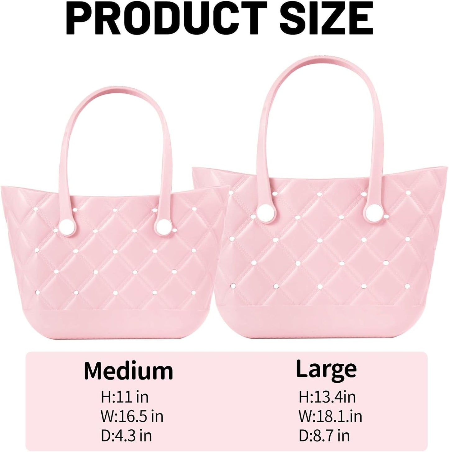 Large Waterproof Rubber Beach Bag for Women Lightweight Beach Tote For Beach Pool & Gym&Travel