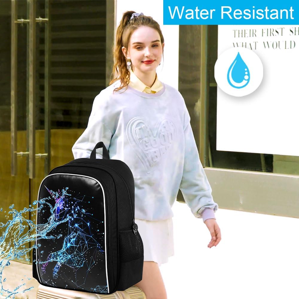 UFNDC 3PCS Backpack for Girls with Lunch Box,16”Kids Sequin Bookbag with Lunch Box, School Bag for Elementary Toddler