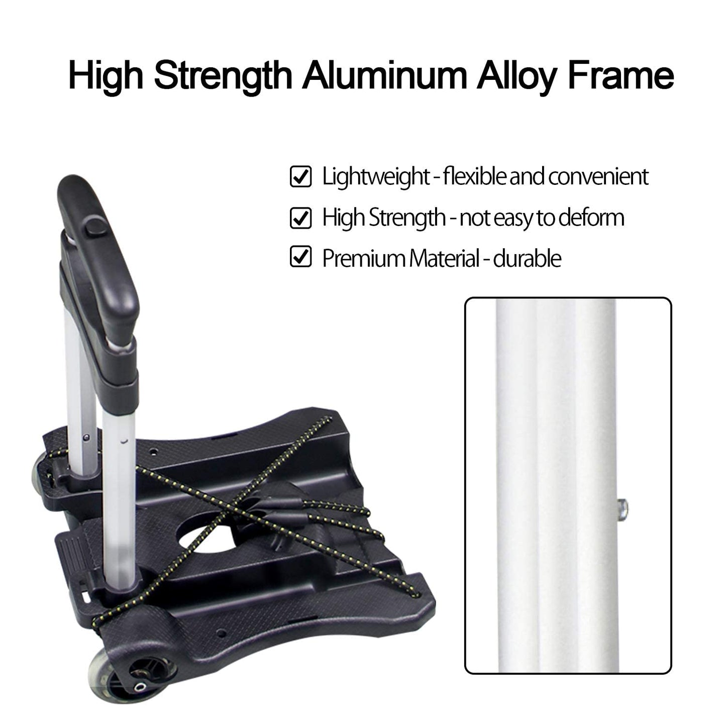 Sutekus Folding Hand Truck and Dolly 110-lbs Lightweight Portable Luggage Cart for School Travel