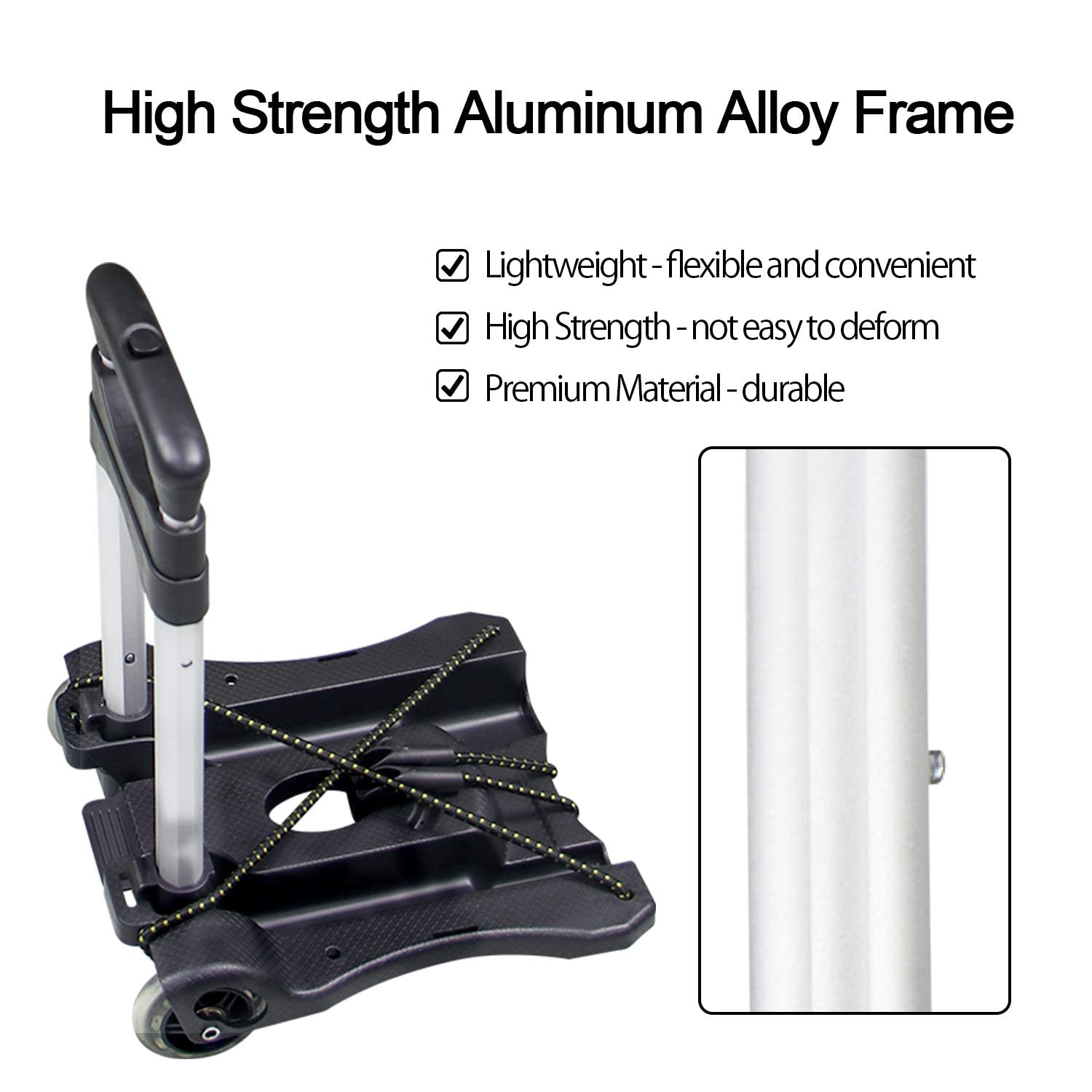 Sutekus Folding Hand Truck and Dolly 110-lbs Lightweight Portable Luggage Cart for School Travel