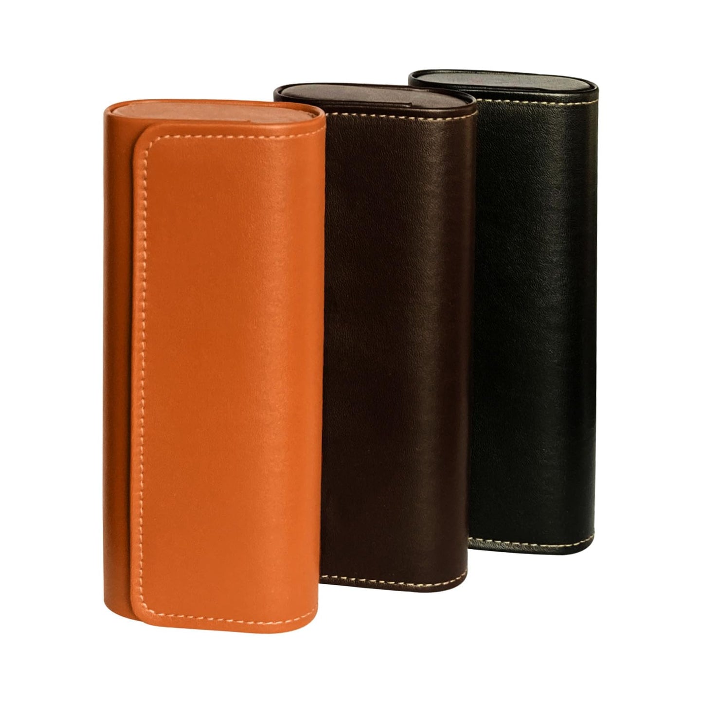 HSYMQ 3 Pcs Glasses Case Hard Shell, Square Leather Hard Eyeglass Case, Unisex Simple Large