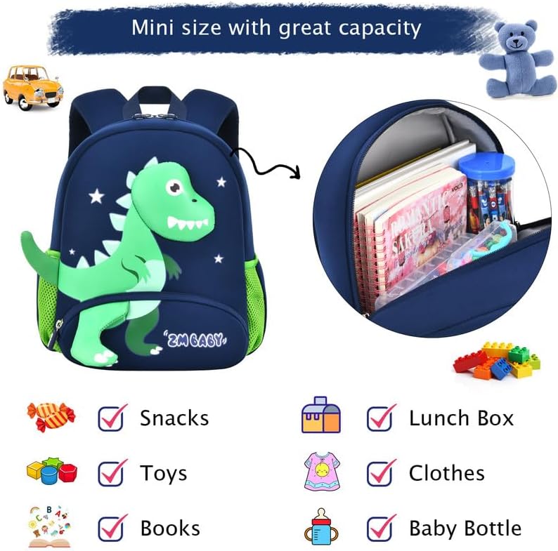Padgene Toddler Backpacks Kids Preschool Backpack Waterproof Neoprene Animal Schoolbag Lunch