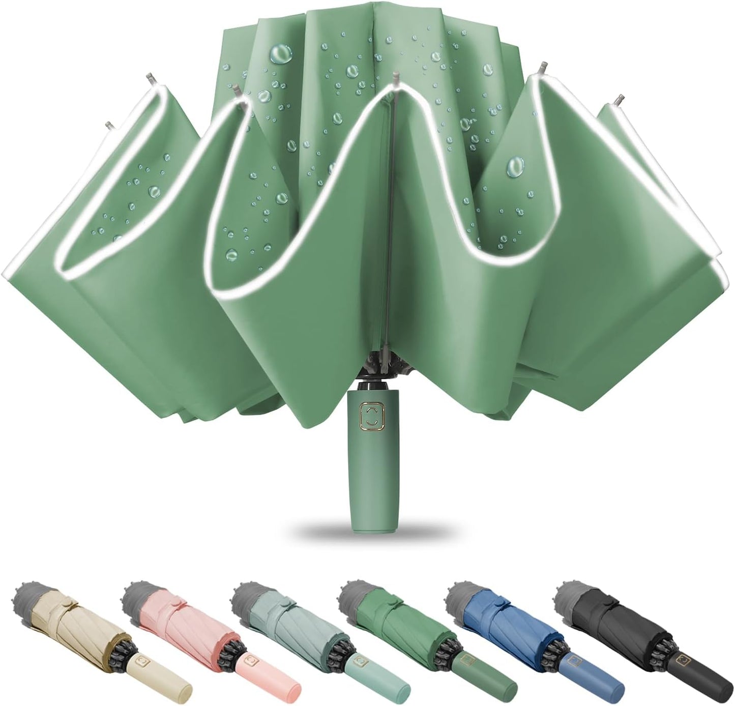 Large Windproof Travel Umbrella, Portable Reverse Folding Car Umbrella, Compact Inverted Design