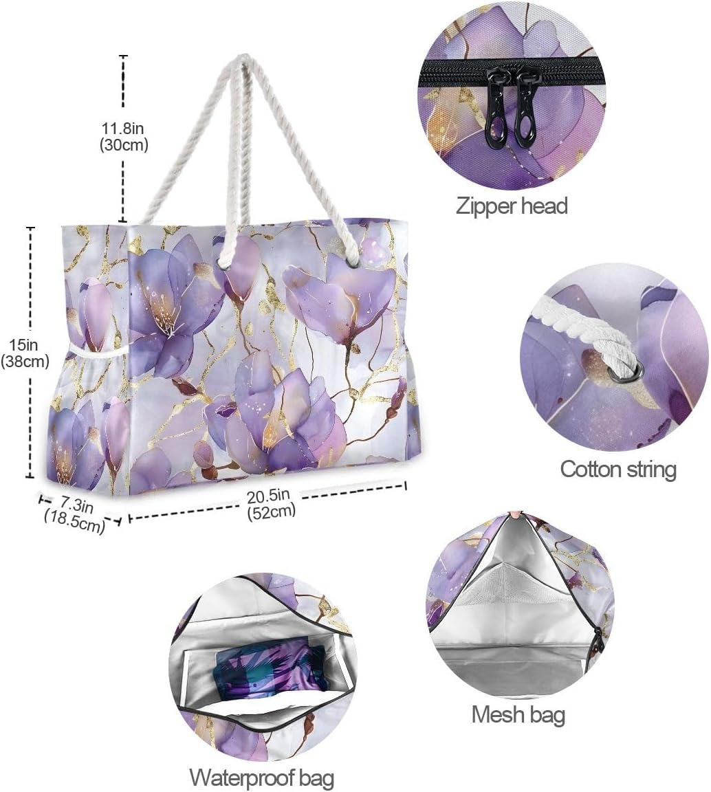 senya Large Beach Bags Totes Swim Canvas Tote Shoulder Bag Water Resistant Bags for Gym Travel Daily