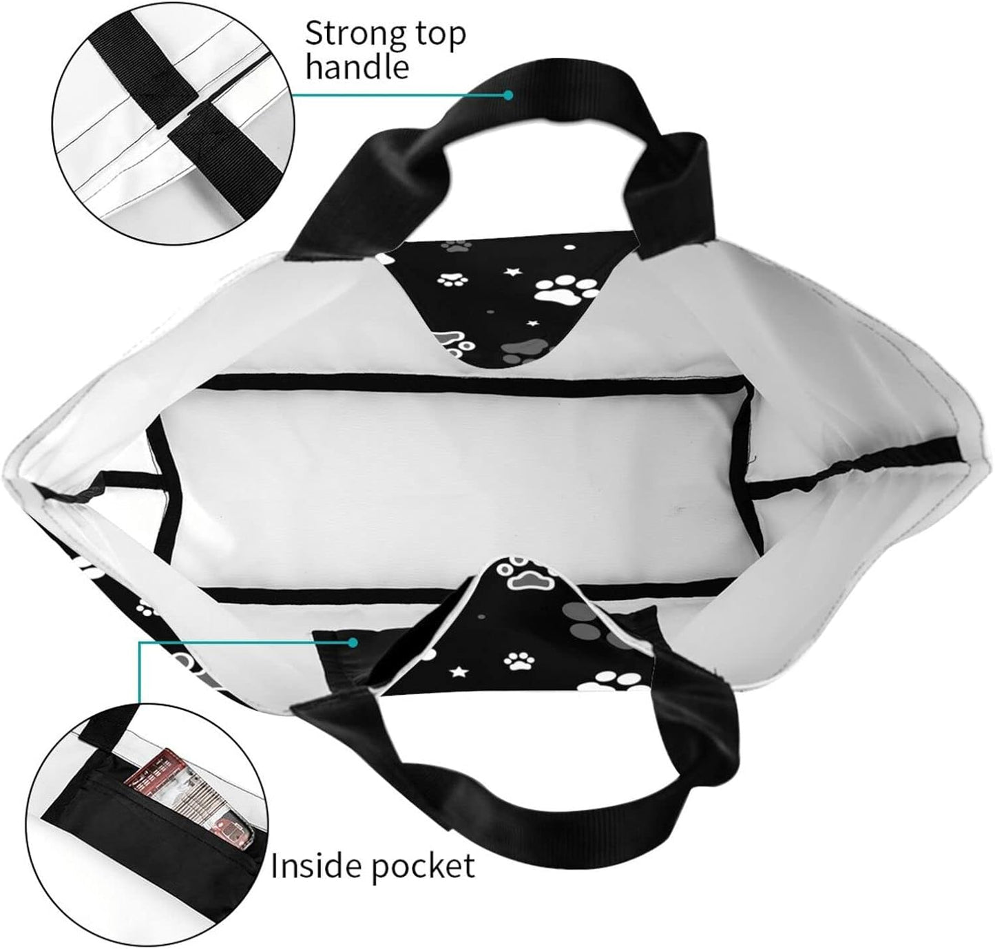 Large Tote Bag for Women Portable Beach Bag Reusable Grocery Bags Funny Gift Bag for Shopping Gym Travel