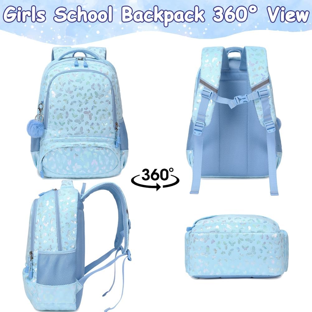 Meisohua Girls Backpack with Lunch Box 3 in 1 Set Kids Backpack for Girls Preschool Kindergarten Elementary School Backpack