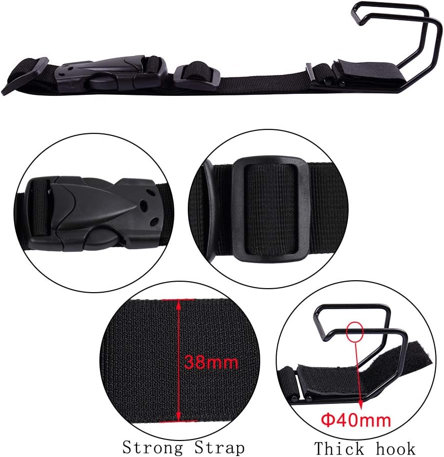 Vigorport Luggage Hook Strap,J Hook for add a Bag Luggage,Multi Adjustment Bag Strap Hook with Hands Free(Black-Large Size)