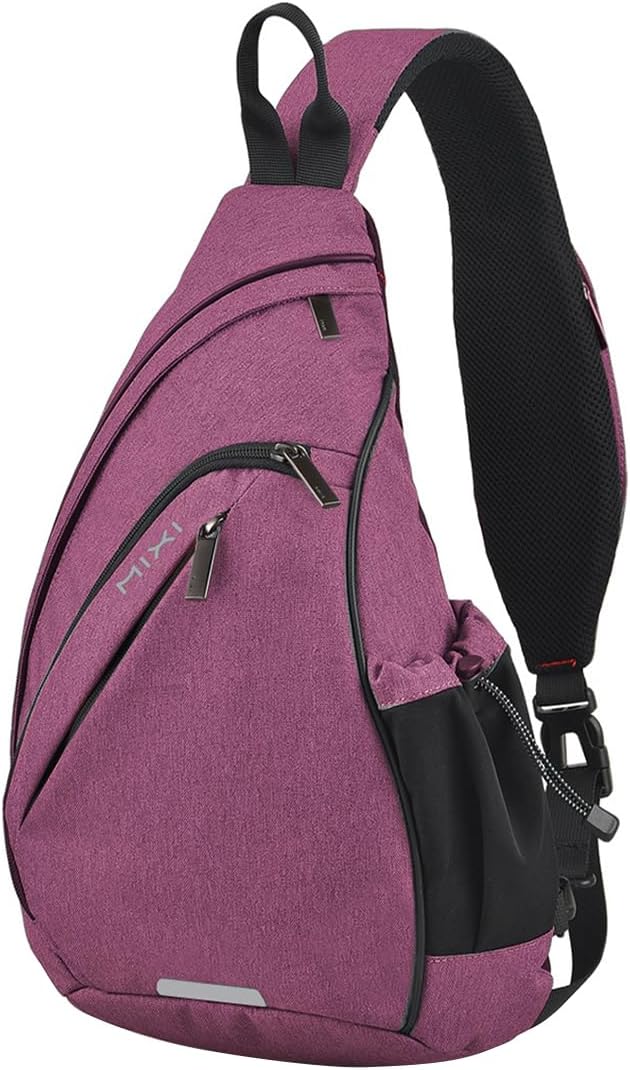 mixi Sling Bag Men Backpack Unisex One Shoulder Bag Hiking Travel Backpack Crossbody with USB Port