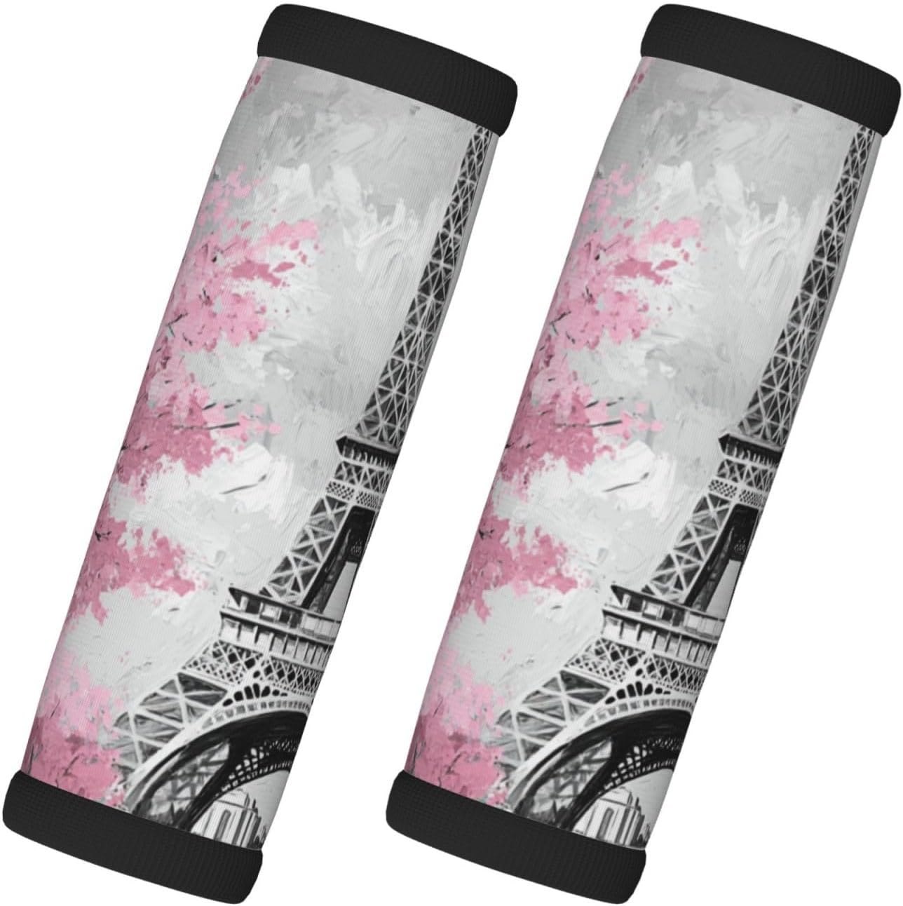 Eiffel Tower Pink Ink Sketch Luggage Handles Wrap Grips For Suitcases Luggage Travel Accessories For Airplane 2pcs