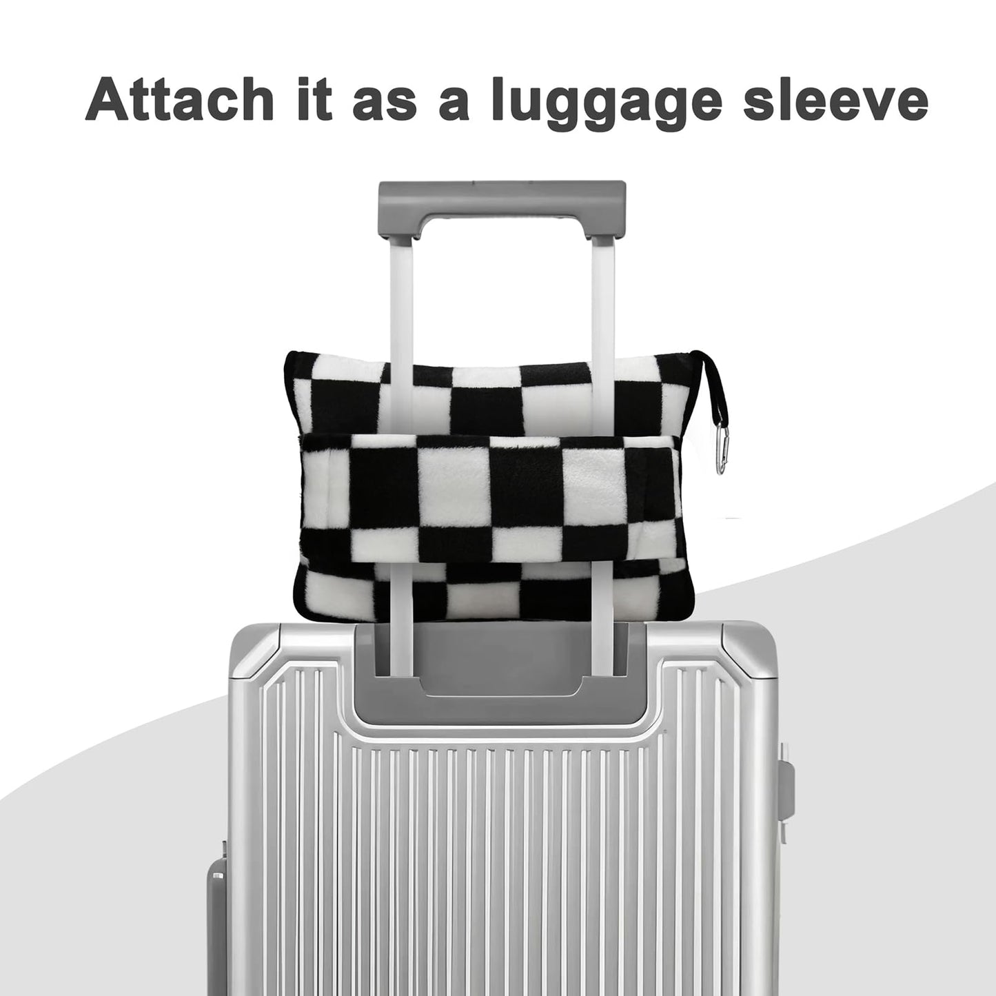 Travel Blanket and Pillow Compact, Premium Soft 2 in 1 Airplane Blanket with Soft Bag