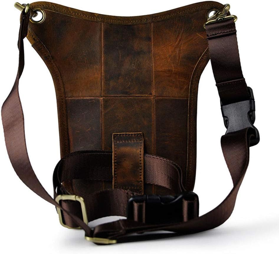 Leather Waist Pack Drop Leg Bag for Men Women Belt Bumbag Multi-Purpose Motorcycle Bike Outdoor Sports Tactical Cycling Riding Hiking Camping Pouch
