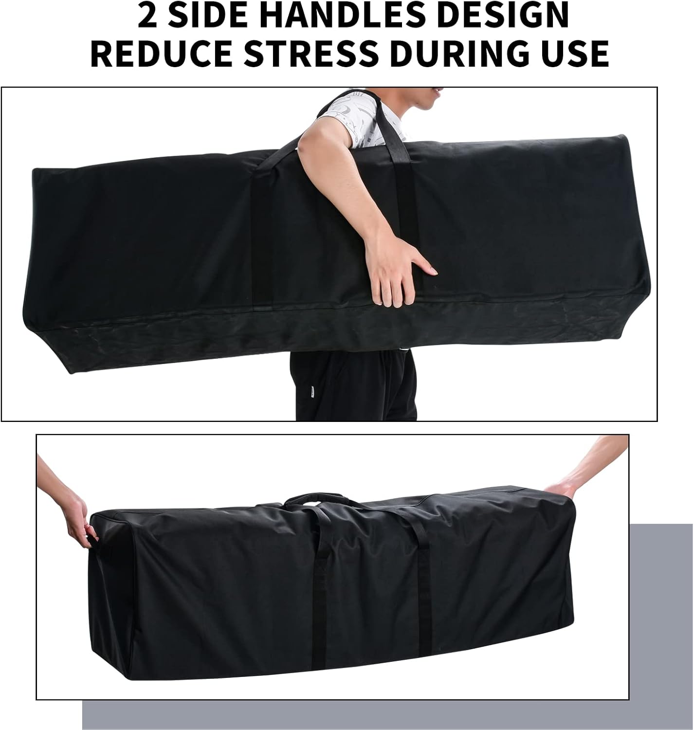 Urbanstand 52 Inch Large Duffle Bag for Travel Camping Sport Equipment Storage Bag with 2-way Lockable Zippers (Black 52inch 2Pack)