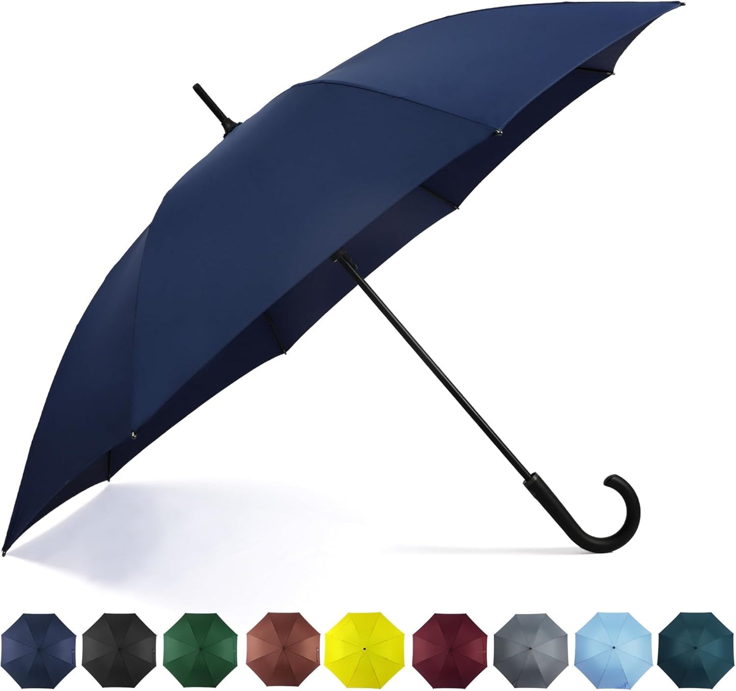 SoulRain 50 Inch Large Stick Umbrella Windproof Automatic Open Oversized J Handle Umbrellas for Men and Women Unbreakable Strong Travel Golf Umbrella