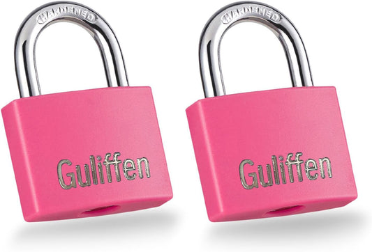 2 Pack Aluminum Locker Lock with Key, Pad Lock with 1-9/16 in. (40 mm) Wide, Key Lock for Gym Locker, Shed, Gate, and Storage Unit