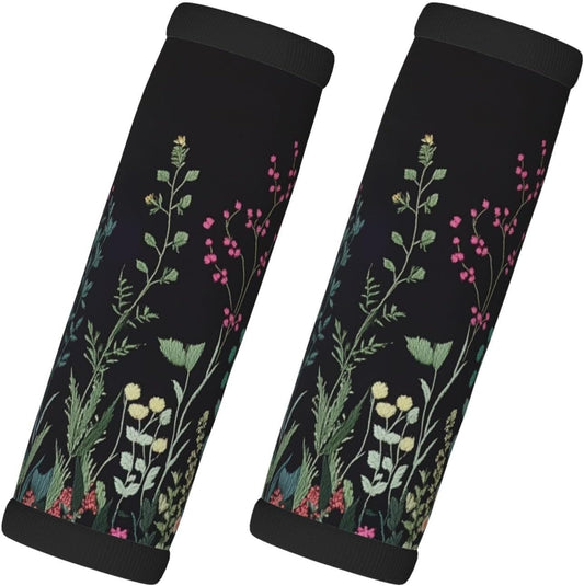 Wildflower Plant Luggage Handles Wrap Grips For Suitcases Luggage Travel Accessories For Airplane 2pcs