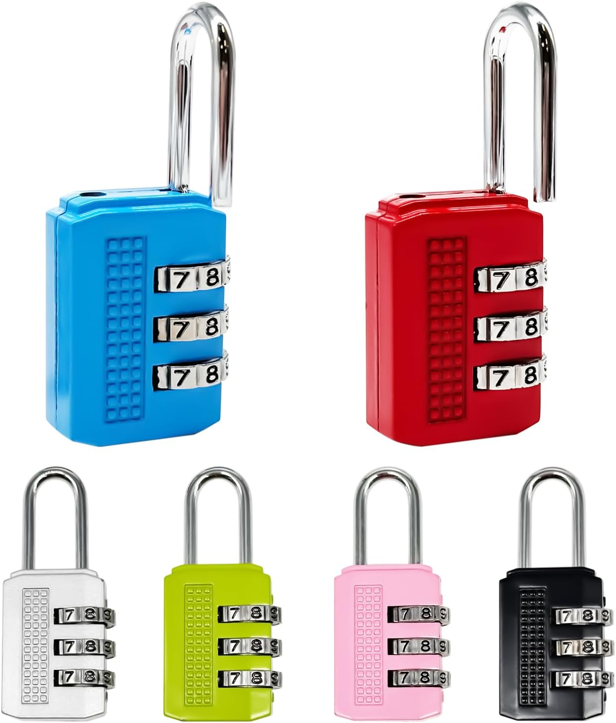 6 Pack Locks for Luggage, 3 Digit Combination Padlocks Luggage Locks in 6 Colors Suitcase Travel
