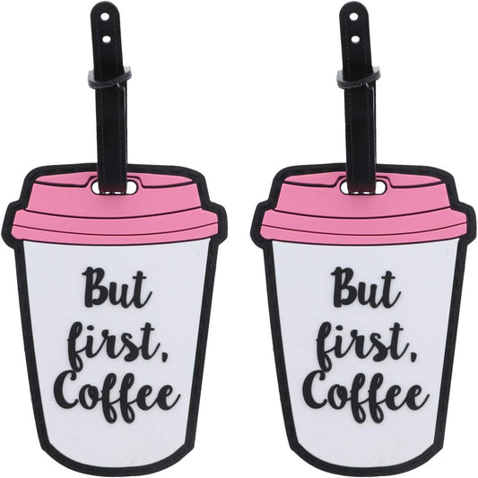But First Coffee Funny Luggage Tag - Set of 2 - Coffee