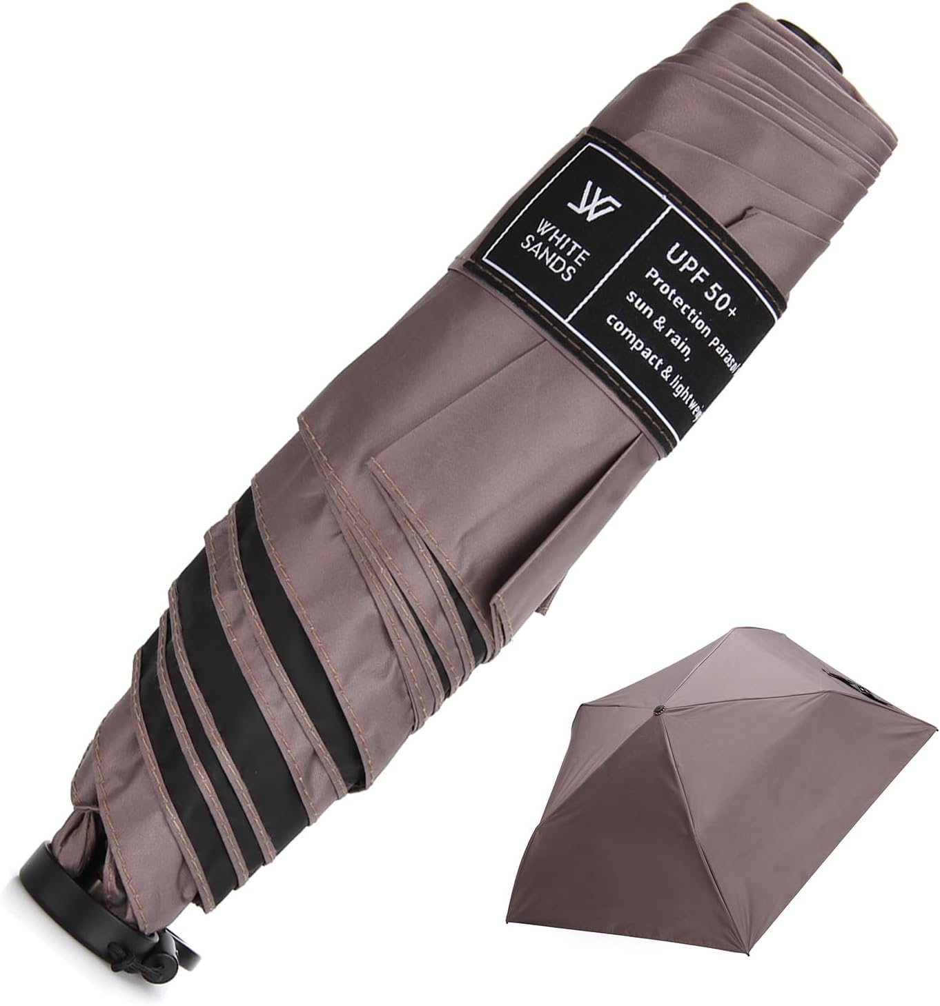 WHITE SANDS MOJA Ultralight Travel Umbrella Compact, Foldable, UPF 50+ Sun Protection LUNOA