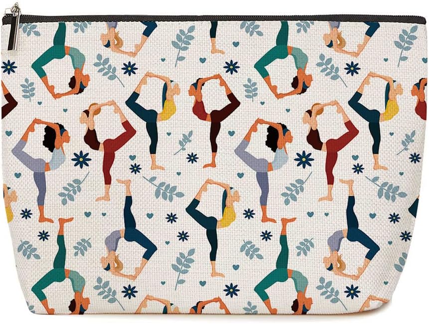 Yoga Gift Lover Gifts Instructor Makeup Bag Cosmetic Bag, Yoga Teacher Toiletry Bag Makeup Bag