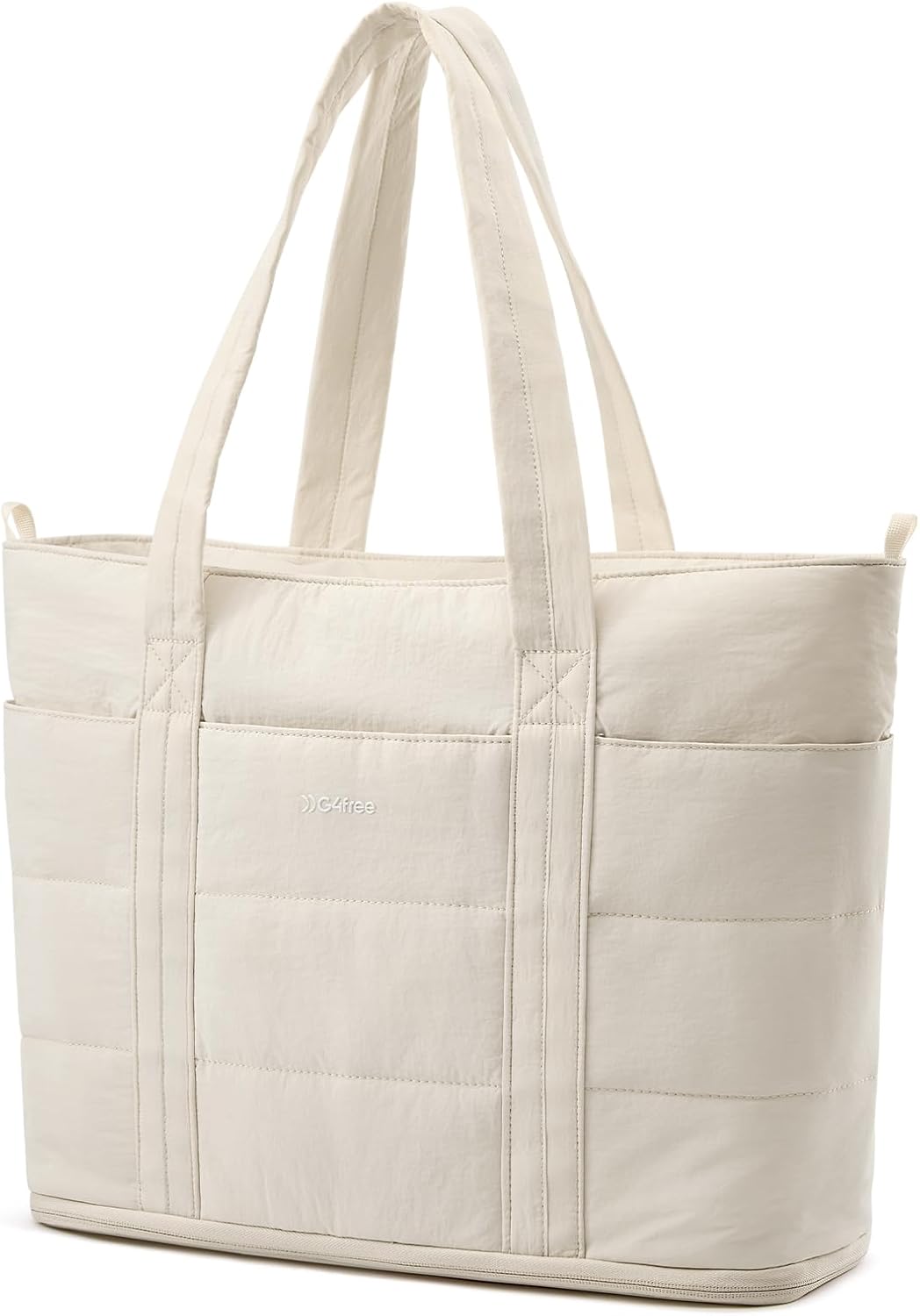G4Free Tote Bag for Women,Puffer Work Bags with Zipper Compartments, Expandable Handbag for Travel Work Sport