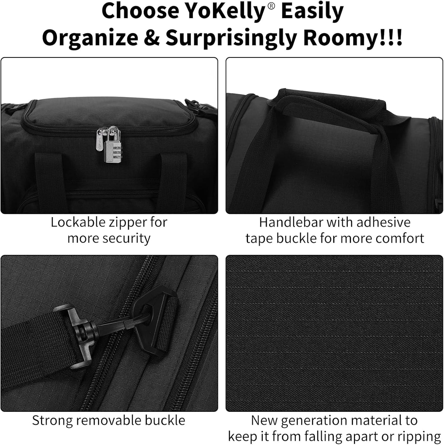 17" Carry-On Travel Duffel Bag – Personal Item Gym Bag with 6 Pockets, Lightweight Weekender Overnight Tote for Flights, Sports & Short Trips (Black, Navy, Camo, Burgundy, Olive Green, Red)