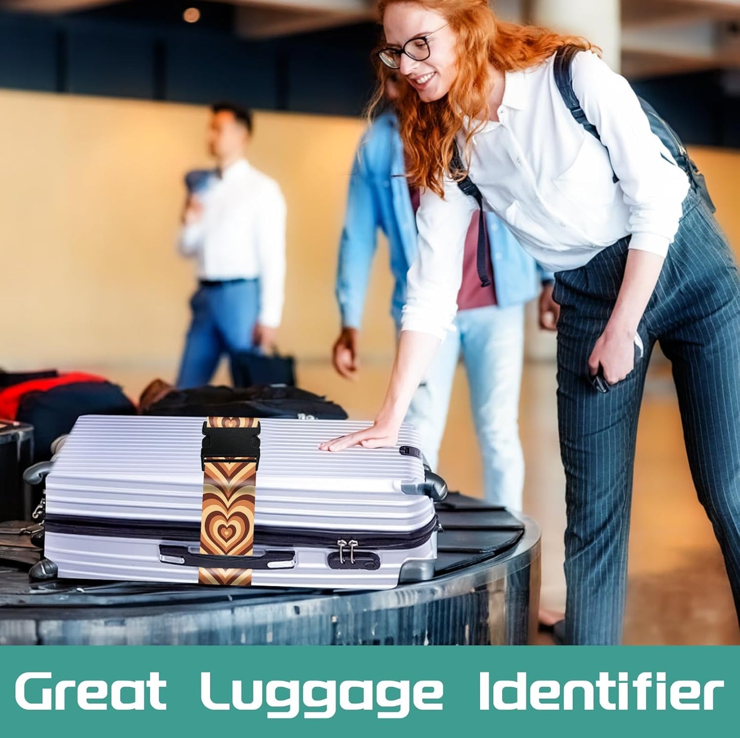 Slohif Luggage Straps for Suitcases Travel Belt Accessories Luggage Connector Identifiers 2 Pack Over Handle with Buckle Unique Nylon Adjustable Strap for Sleeping Bag Car Seat Brown