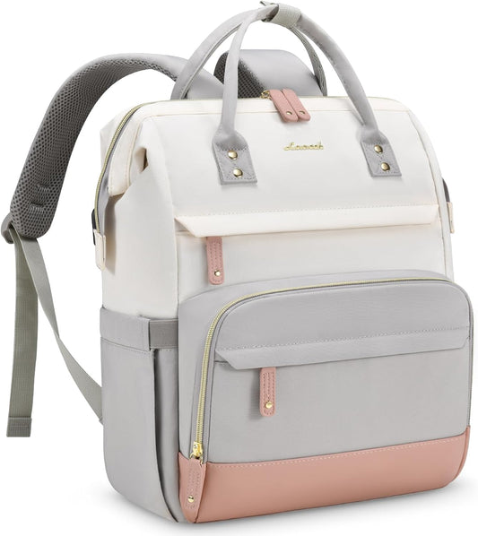 LOVEVOOK Laptop Backpack for Women, 17 Inch Work Business Backpacks Purse With Large Capacity, Waterproof Nurse Bag College Bookbag for School, Waterproof Casual Daypack for Travel