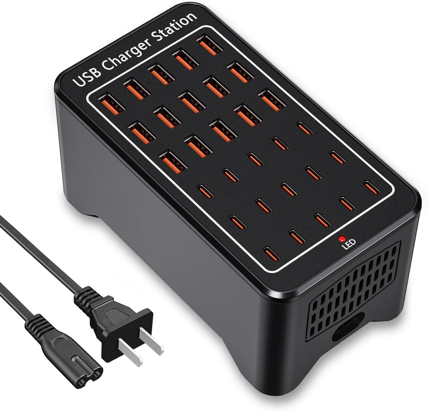 USB C Charging Station,150W 30 Ports USB C Charger【15USB-C + 15USB-A】,Multiple Devices Charger Compatible with Samsung/iPhone/iPad/Google Pixel/Tablets and Other USB Electronics
