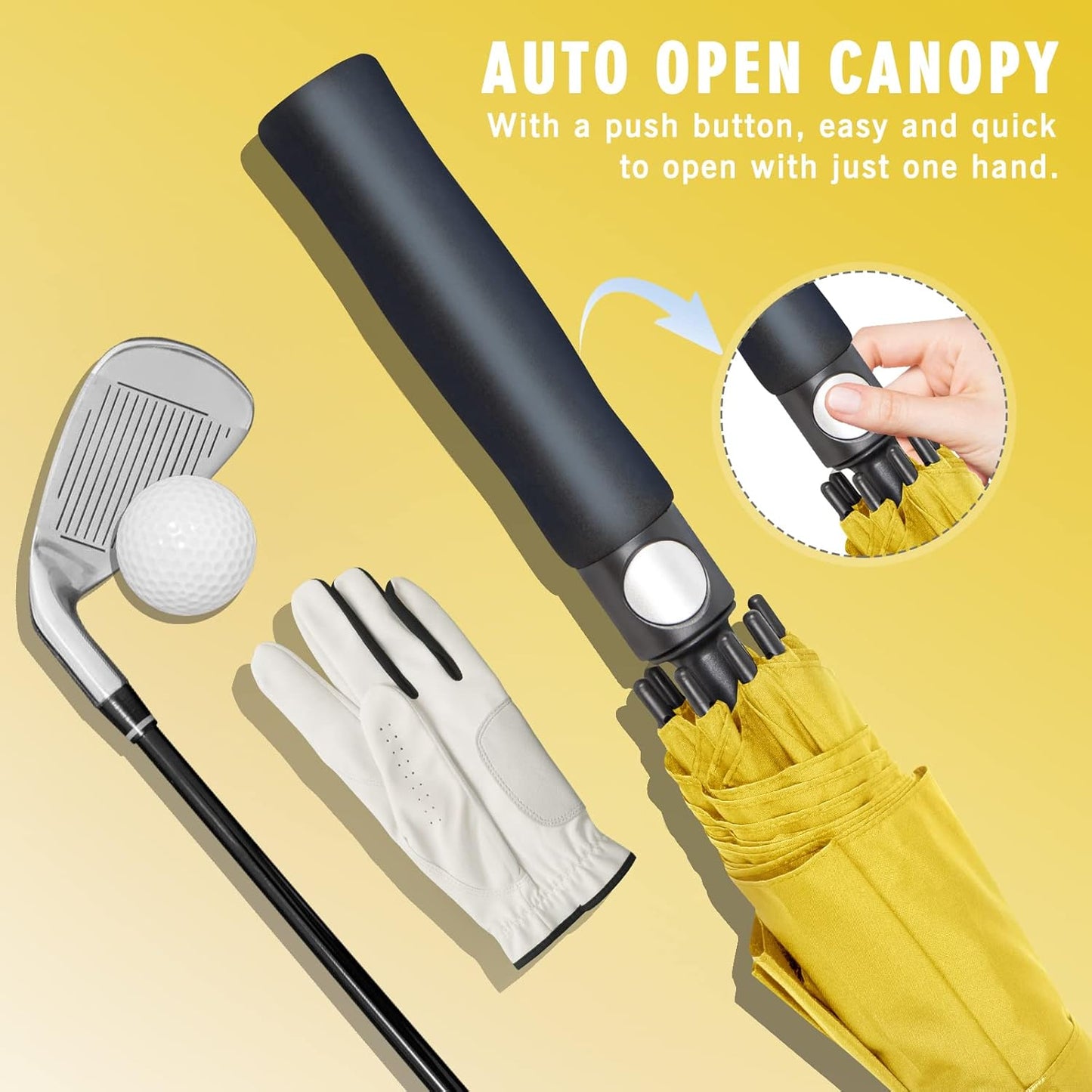 ZOMAKE Golf Umbrella Windproof, Extra Large Oversized Heavy Duty Double Canopy for Rain, Sports Games & Push Cart(51/54/62/68/72Inch)