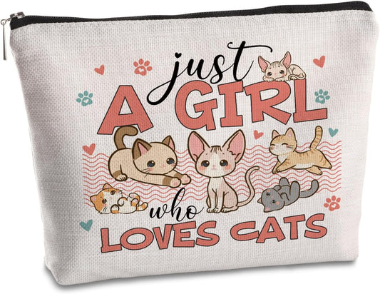 Gifts for Cat Lovers Makeup Bag Cute Cats Themed Birthday Gifts for Daughter Sister Friend Travel Cosmetic Bag Cat Mom Gift for Women Christmas Decorations Zipper Pouch