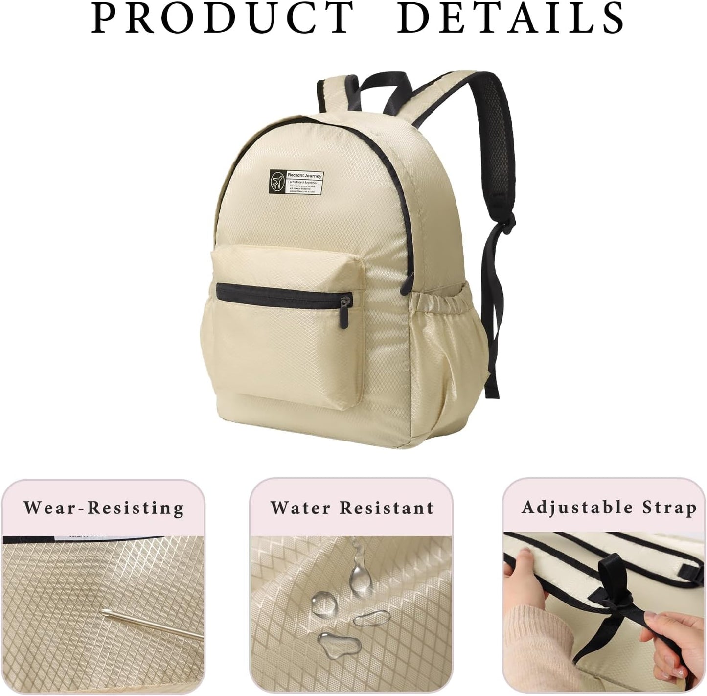 Lightweight Packable Backpack – Small Foldable Travel Daypack, Water-Resistant Hiking Backpack for Men & Women, 15L Capacity
