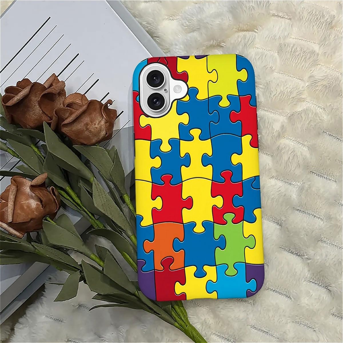 SEized Case Compatible with for iPhone 16 Plus,Color Puzzle Autism Phone Case for Girl Women Boy Men,Durable Protection Phone Case for iPhone 16 Plus