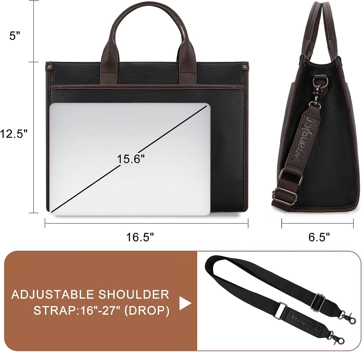 Wrangler Laptop Bag for Women 15.6 Inch Vintage Work Tote Bag for Business Briefcase Handbag with