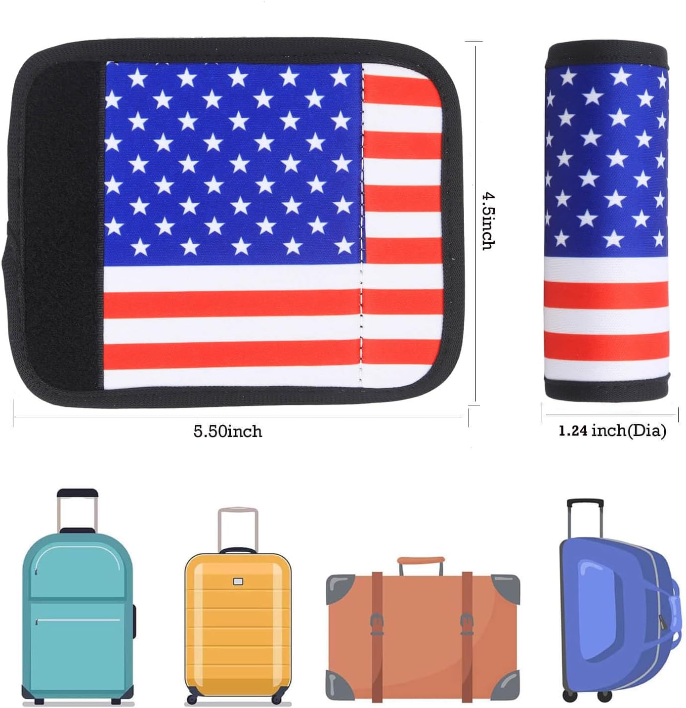 Luggage Handle Wrap for Suitcase-Printed Bright Neoprene Luggage