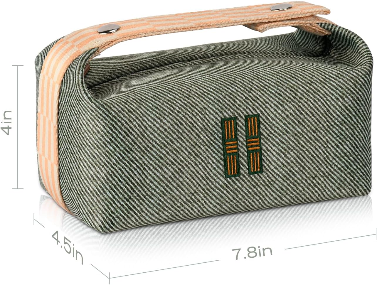 Fashion Makeup Bag for Women, Orange Red Canvas Make up Travel Bag, Hanging Cosmetic Bag Organizer