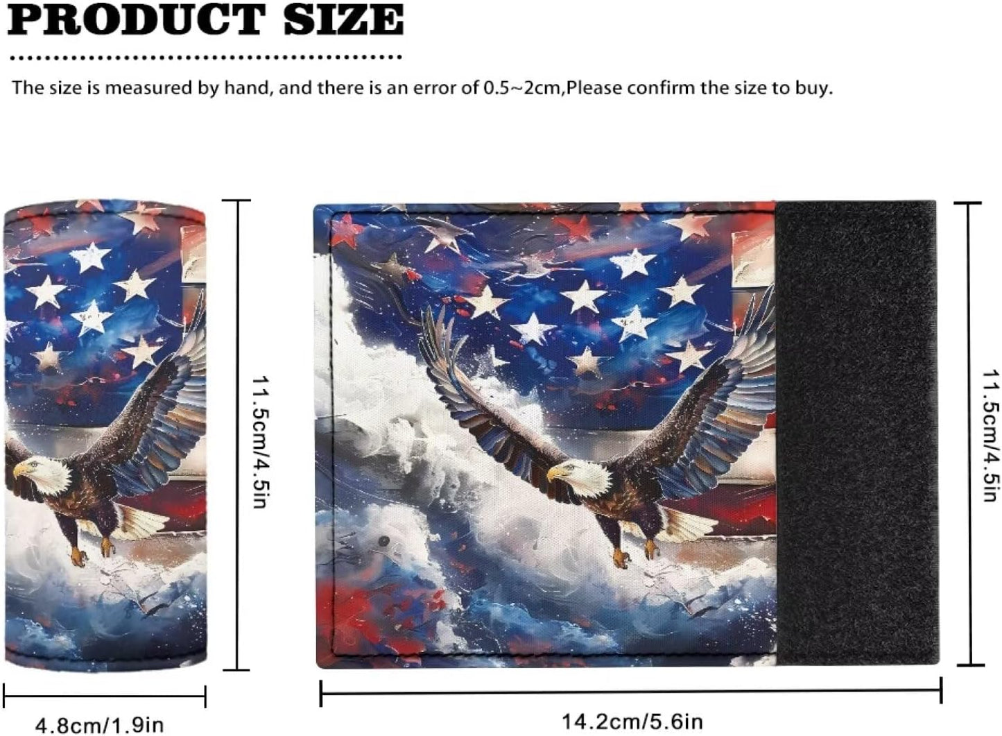 4th of July USA Flag Luggage Handle Wrap Grip for Suitcase Set of 2 USA Flag Luggage Handle Protection Sleeve Cover Set Portable Washable