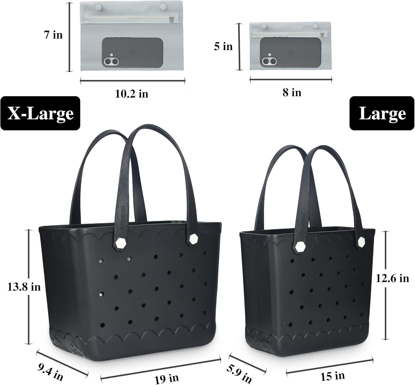 Rubber Beach Bag Waterproof Durable Tote Bag for Beach Sports Pool Modern Rubber Tote
