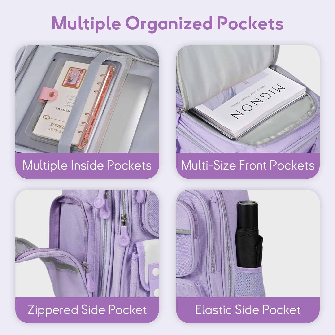 Kids Backpack for Kids, Lightweight Waterproof Purple Backpack for School, Kindergarten Elementary School Kids Students Girls and Boys Backpack