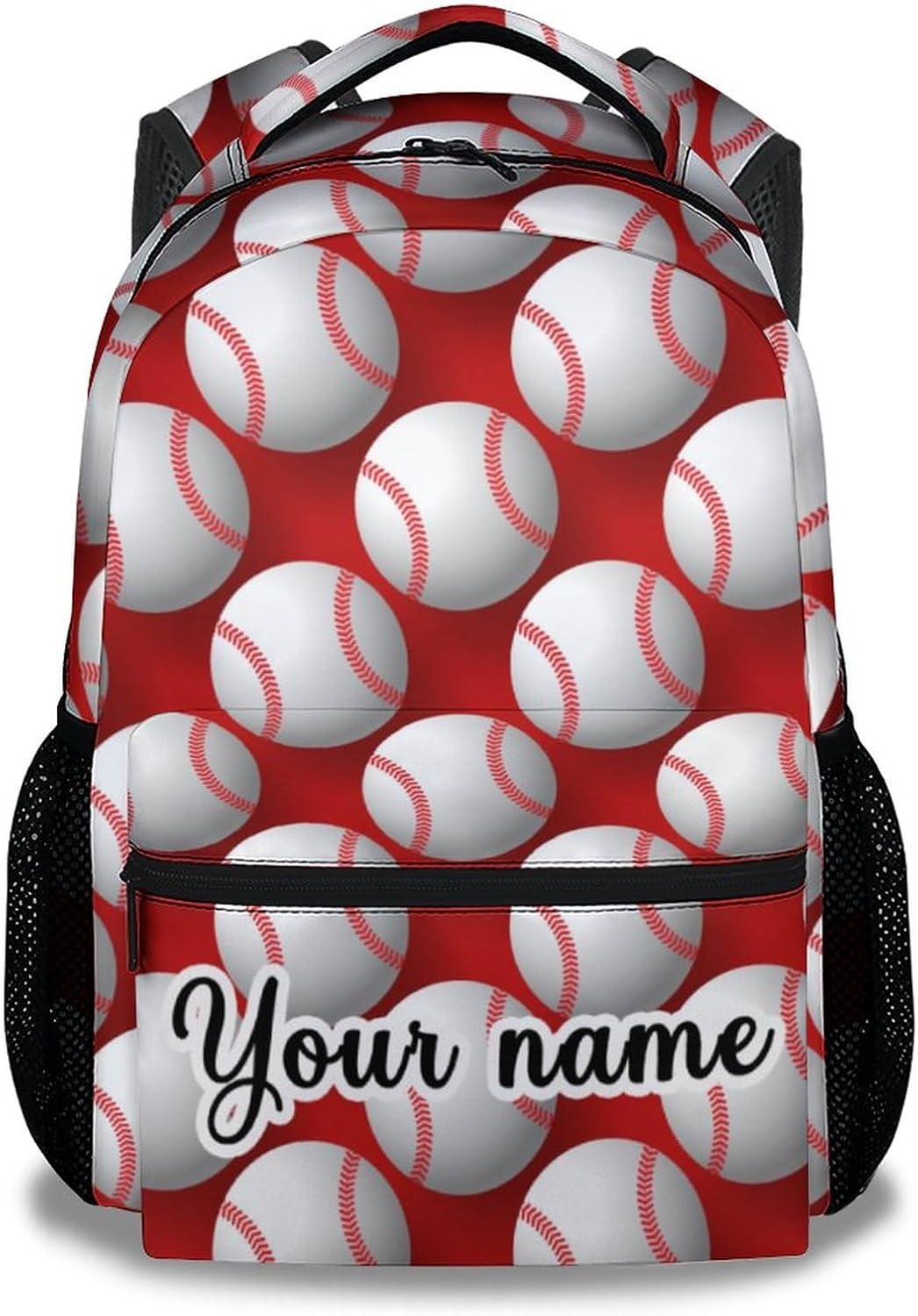 Personalized Baseball Backpack for Boys, 16 Inch Sports Theme Backpack for School, Adjustable Straps, Durable, Lightweight Bookbag for Kids