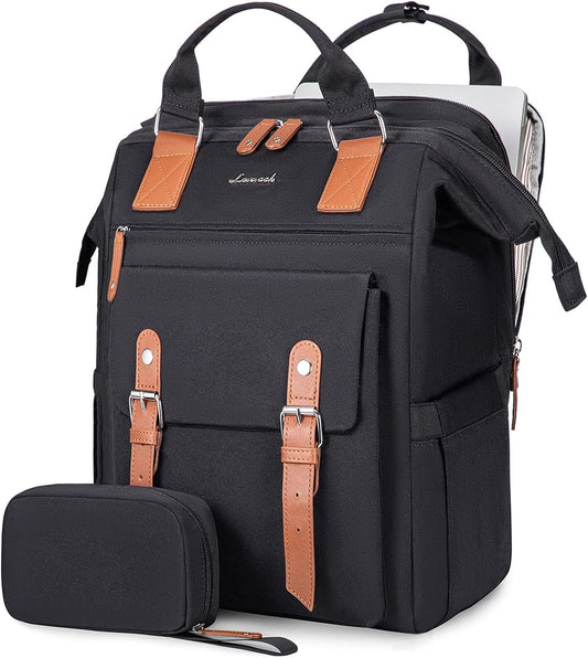 LOVEVOOK Laptop Backpack Women, Teacher Work Backpack with Laptop Compartment, Nurse Bags Computer Backpack Purse for Women Business Travel College Laptop Bag Daypack, 15.6 Inch, Upgraded